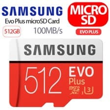 Image of Samsung Evo plus 512GB SDXC microSD U3 class 10 A1 memory card 100MB/S Adapter