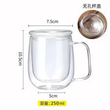 Image of 1-6PCS 80-450ML Heat Resistant Double Wall Tea Glass Cup Beer Coffee Handmade Cr