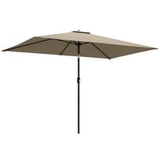 Image of Outsunny Garden Parasol, Outdoor Umbrella with Tilt Function, Khaki