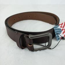 Image of Timberland Leather Belt Mens Size 32 Classic Brown Genuine Made in USA New