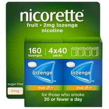 Image of 4 X 40 Nicorette nicotine | Fruit Flavour | 2mg Sugar-Free | Total 160 Lozenges