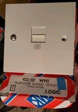 Image of MK Electric Logic Plus™ White 1 Gang Master Telephone Socket (K422WHI)