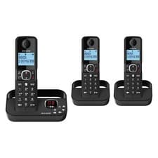 Image of Alcatel F860 Voice full featured Cordless Phone, Tripple Pack, Black