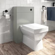 Image of 500mm Grey Back to Wall Toilet Unit with Cistern and Black BUN/BeBa_24935/89787