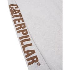 Image of Caterpillar Trademark Banner Long Sleeve T Shirt Cream Heather Tagless back ne