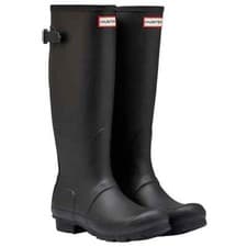 Image of Hunter Original Tall Back Adjustable Wellington Boots in Black