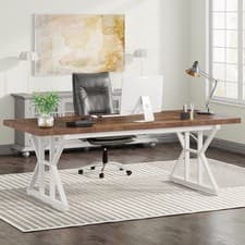 Image of 63-Inch Executive Desk, Large Office Computer Desk with Heavy Duty Metal Legs