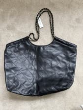 Image of Brand New Tagged Ladies Black Quilted Shoulder Bag From accessorize 10x17”