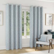 Image of Sherwood Jacquard Stem Leaf Blackout Readymade Eyelet Curtains - 2 Colours