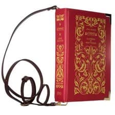Image of Cross Body Shoulder Handbag Well Read Book Dust Bag Emma Jane Austen Red Small