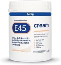 Image of E45 Cream 500 g Tub Moisturiser for Dry Skin and Sensitive Skin Emollient to