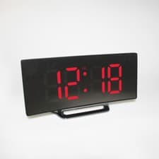 Image of LED Digital Alarm Clock USB Temperature Curved Display Snooze Bedside Modern Hot