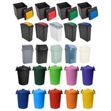 Image of 8L/25L/50L/80L Plastic Waste Storage Dustbin Rubbish Bin Kitchen, Garden Bins-UK