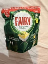 Image of ✖️6 Fairy Original All In One Dishwasher Capsules - Pack Of 19 Lemon Scent