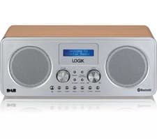 Image of Logik L75DAB20 Portable DAB+/FM Bluetooth Radio Silver & Wood