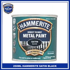 Image of Hammerite 250ML Smooth / HAMMERED / SATIN Direct Rust Metal Paint - ALL COLOURS