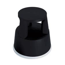 Image of 2Work Plastic Step Stool with Non-Slip Rubber Base 430mm Black 2W04996