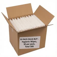 Image of 300 Bulk Dry Wipes | 10 Packs of 30 | Heavy Duty Disposable Hygiene Cloths