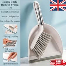 Image of Dustpan and Soft Brush Set Plastic Silver Hand Dust Pan Household Cleaning