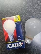 Image of 2X Calex 15w ES E27 Screw Cap GLS Dimmable Light Bulb incandescent opal matt