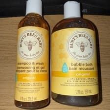 Image of Burt's Bees Baby Bubble Bath 350ml and Shampoo and Wash 236ml Original BNWT