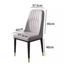 Image of 2/4/6 Faux Leather Dining Chairs Upholstered seat with Metal Legs Kitchen Chairs