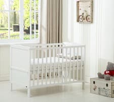 Image of MCC® Wooden Baby Cot Bed "Orlando" & Water repellent Mattress