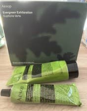 Image of Aesop Evergreen Exhilaration Geranium Body Scrub and Balm Duet