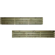 Image of Roma Single/Double Horizontal Slatted Modern Treated Garden Fence Panel 1 to 2ft