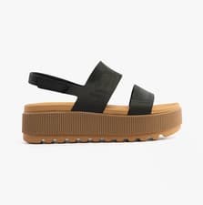 Image of Reef Vista Higher Womens TPU Touch Fasten Lightweight Black/Tan Platform Sandals