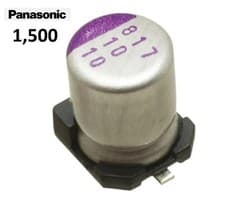 Image of 1,500 x Panasonic 100μF Aluminium Electrolytic Capacitors 16V dc - 16SVPK100M