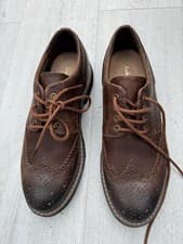 Image of Clarks Mens Batcombe Wing Dark Tan Leather Brogues size UK7