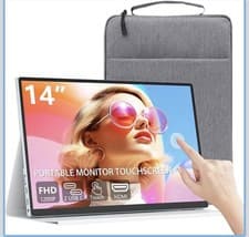 Image of Pixluxe 14 Inch Touchscreen Portable Monitor, 1920x1200 FHD IPS, USB-C HDMI