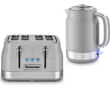 Image of Swan Retro Revive Grey Jug 1.7L Kettle & 4 Slice Toaster Retro Kitchen Set