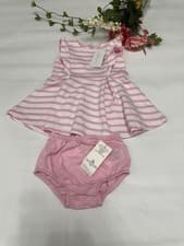 Image of BNWT Baby Girls Ralph Lauren Dress Ruffle Dress & Nappy Cover Set Age 12 Months
