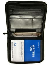 Image of A5 (STANDARD ORGANISER ) ZIPPED CONFERENCE RING BINDER 9988N 4 Rings D BLACK