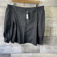 Image of New Look Black 100% Cotton Bardot Top BNWT
