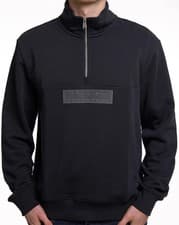 Image of Napapijri Box Logo 1/4 Zip Sweatshirt Black