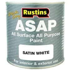 Image of RUSTINS ASAP ALL SURFACE ALL PURPOSE PAINT WHITE WOOD METAL PLASTIC STEEL