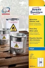 Image of Avery Heavy Duty Labels Inkjet 24 per Sheet 63.5x33.9mm White J4773 10 sheetpack