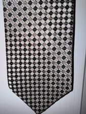Image of Hugo Boss Silk Tie Black Silver Grey Pattern