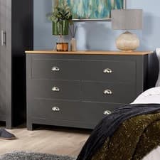 Image of Home Source Camden Bedroom 6 Drawers Chest of Drawers Wooden Bedroom Home Furnit