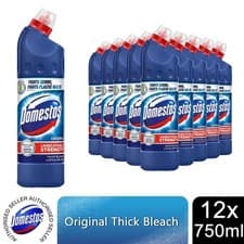 Image of Domestos Unstoppable Unbeatable Strength Original Thick Bleach 750ml, 12 Pack
