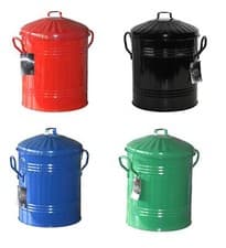 Image of 13L Litre Galvanised Metal Bin Rubbish Waste Dustbin Animal Feed Storage trash