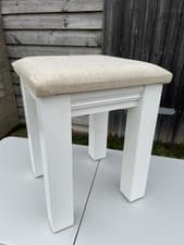 Image of High Quality UK Made White Painted Dressing Table Stool.