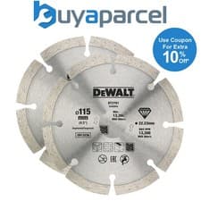 Image of Dewalt 115mm Angle Grinder Blade Segmented Diamond Cutting Discs 4.5" x 2