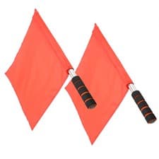 Image of (Red)2Pcs Referee Official Flags Stainless Steel Pole Sports Competition BL
