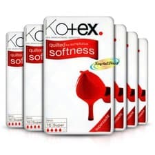 Image of 6x Kotex Maxi Super Quilted Soft 16 Sanitary Protection Pads