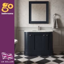 Image of 900mm Bathroom Vanity Unit Grey Marble Top Sink Cabinet Freestanding 3 Door
