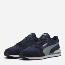 Image of Mens Puma Classic Runner Style Trainer All UK Sizes Blue Suede Retro PSTR4NB